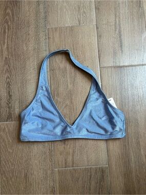 Aerie Shine Rib Halter Bikini Top NWT